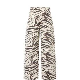 Lari Zebra Print Denim Jeans