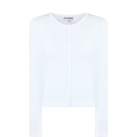 Pointelle Rib-Knit Cardigan