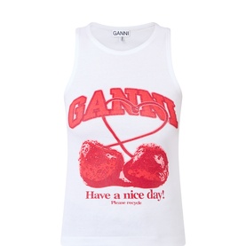 Cherry Logo Ribbed Tank Top