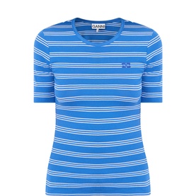 Butterfly Logo Striped T-Shirt