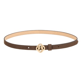 Monogram Buckle Slim Belt