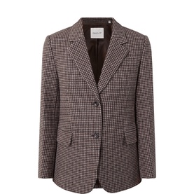 Houndstooth Single-Breasted Blazer
