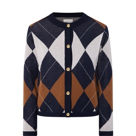 Jacquard Argyle Merino Cardigan