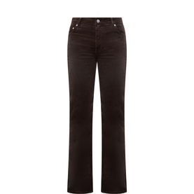 Corduroy Mid-Rise Flared Jeans
