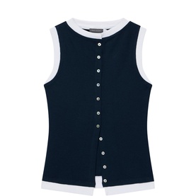 Double Layer Button Front Top