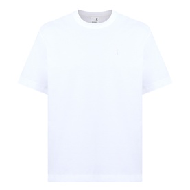 On Running white cotton T-shirt with crew neck, short sleeves, and small logo embroidery at chest