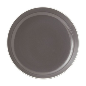 Royal Doulton slate dinner bowl, smooth matte finish with white rim, overhead view