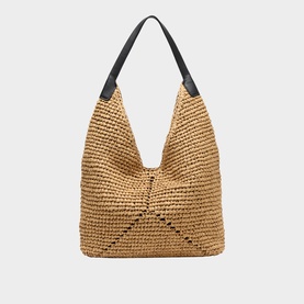 Triangular Straw Tote Bag