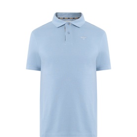 Tartan Collar Shield Logo Polo Shirt