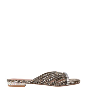 Crystal Strap Flat Sandals
