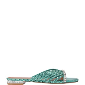 Crystal Strap Flat Sandals