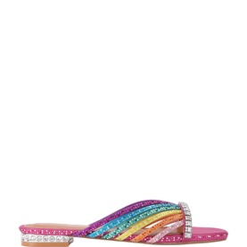 Crystal Strap Flat Sandals