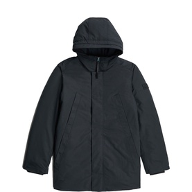 G-Star casual jacket in dark legion blue with attached hood, zip fastening, and front pockets