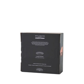 Gordon Ramsay for Royal Doulton blue plate set in dark gift box packaging, rear view showing product details