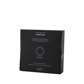 Gordon Ramsay black gift box packaging, square format with circular design detail on front panel