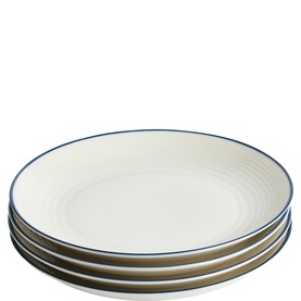 Maze Denim Line Plate 28cm, Set of Four