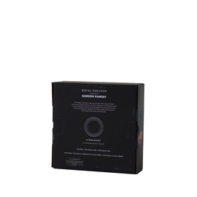 Gordon Ramsay Royal Doulton black gift box packaging, square format with embossed circular detail and gold text
