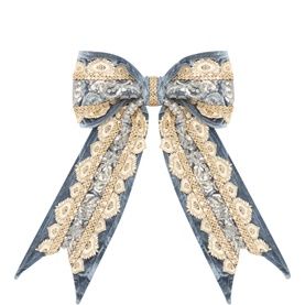 Embellished Velvet Pre-Tied Bow 42cm