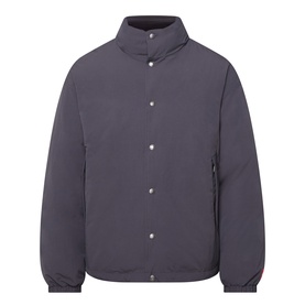 North Face Casual Jacket in Obsidian, padded with high funnel neck, snap button front fastening and side zip pocket