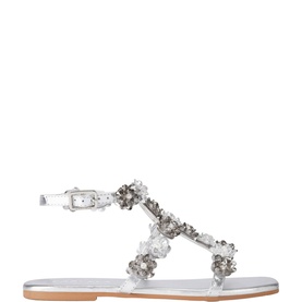 Organza Floral Flat Sandals