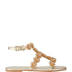 Organza Floral Flat Sandals