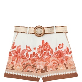 Samira Floral Belted Shorts