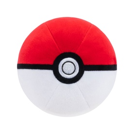 Pok&eacute;mon Pok&eacute; Ball plush toy in red and white with embroidered centre detail, small size
