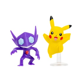 Pok&eacute;mon Battle Figure 2-Pack with purple Sableye and yellow Pikachu figures on display stands