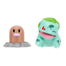 Pok&eacute;mon Battle Figure 2-Pack featuring Diglett and Bulbasaur vinyl figures in green and brown tones
