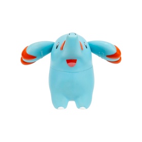 Pok&eacute;mon small blue and orange Machop character figure with raised arms, standing pose, bright red mouth detail