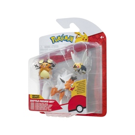 Pok&eacute;mon Battle Figure Set with three character figures including Raichu and Eevee, presented in clear blister packaging