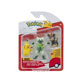 Pok&eacute;mon Battle Figure Set with Pikachu, Sprigatito, and Maschiff figures in branded packaging, assorted colours