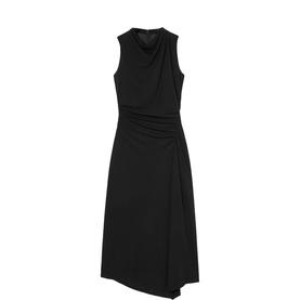Ruched Halter Flared Dress