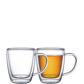 Tramontina 2-Piece Double Walled Coffee & Tea Cups with Handles (270ml)