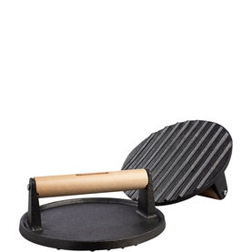 Tramontina Pre-Seasoned Cast Iron Round Grill Press 17.3cm