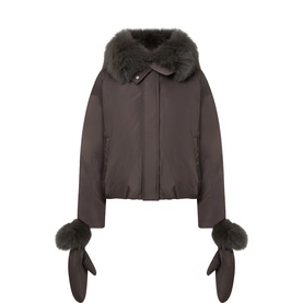 Shearling-Trim Padded Jacket