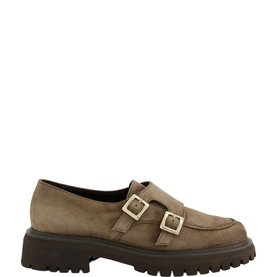 Buckle-Detail Suede Loafers