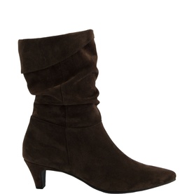 Slouchy Suede Heeled Boots