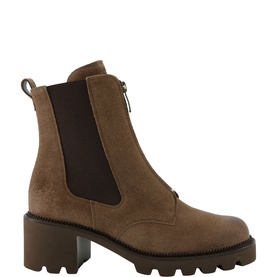 Chunky Zip Suede Heeled Boots