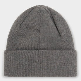 Barbour charcoal knit beanie hat with wide ribbed cuff, in a soft polyester-acrylic blend