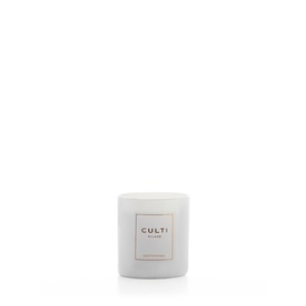 Culti Milano scented candle in white frosted glass vessel with gold logo label, small size