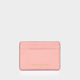 MMK Primrose leather cardholder with multiple card slots and gold-tone logo lettering
