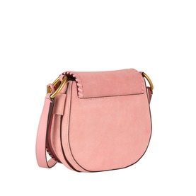 MMK Top Handle bag in Primrose pink leather, saddle silhouette, gold-tone hardware, adjustable crossbody strap