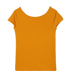 Scoop Back Solid T-Shirt
