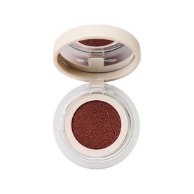 No Brand UDA Water Blush in Apricot, cushion compact blusher with open lid revealing deep terracotta-toned sponge applicator pad