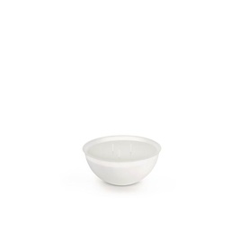 Alessi Rocc Candle Refill Small in Clay, white bowl-shaped vessel, three-wick design in paraffin and plant-based wax blend