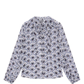 Geometric Fan Print Blouse