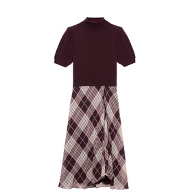 Check Layered Flared Dress