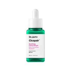 Dr.Jart+ Cicapair Soothing Camo Drops SPF 20 tinted moisturiser in green glass dropper bottle, 30ml