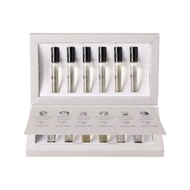 Essential Parfums Discovery Set 12 x 2ml fragrance miniatures in white presentation box with six visible roller bottles